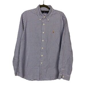 NWT Polo Ralph Lauren Classic Fit Tattersall Oxford‎ Button Down Shirt XL Blue